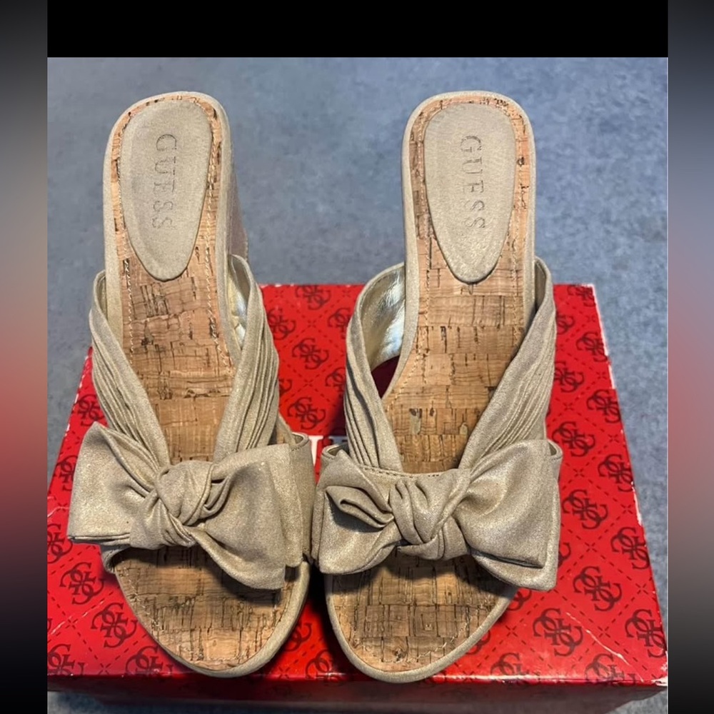 Guess Gold Wedges Size 6.5